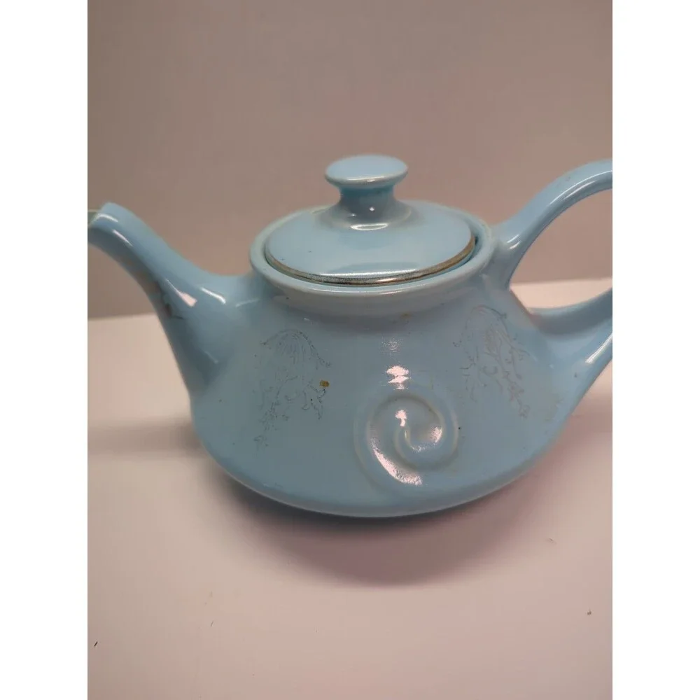Vintage Pearl China Company Aladdin Lamp Tea Pot Robbins Egg Blue